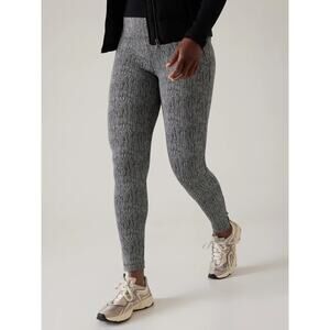 Athleta Women's M Black White Delancey Skyline Stretch Textured Leggings NWT